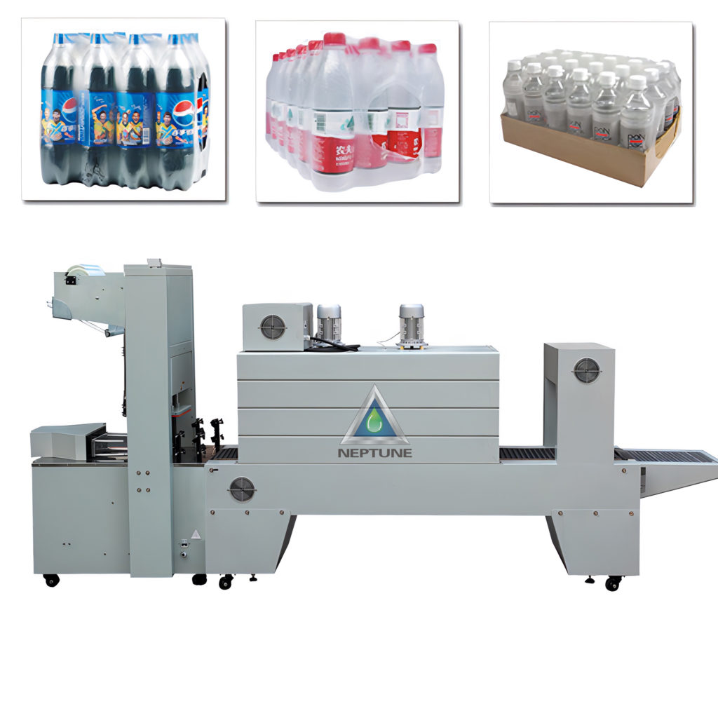 Semiautomatic Shrink Wrapping Machine For Bottle water, carbon drink complete set 